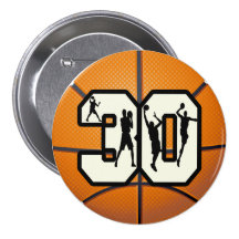 Number 30 Basketball Button