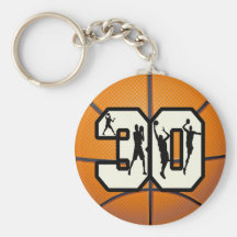 Number 30 Basketball Key Chain