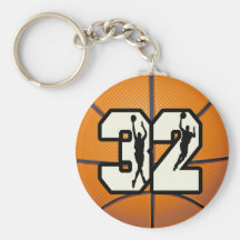 Number 32 Basketball Keychain