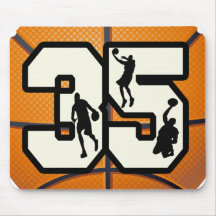 Number 35 Basketball Mouse Pads