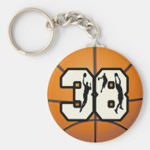 Number 38 Basketball Keychain