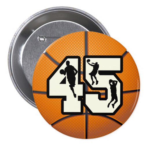 Number 45 Basketball Pin | Zazzle