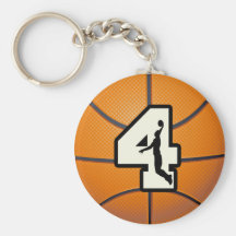 Number 4 Basketball and Player Key Chain