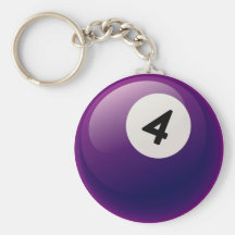NUMBER 4 BILLIARDS BALL KEYCHAINS