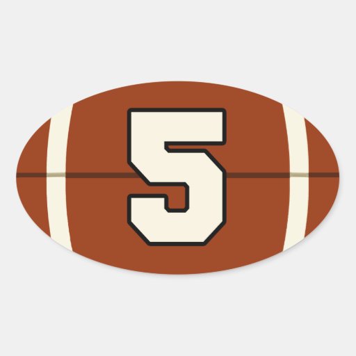 Number 5 Football Sticker Zazzle