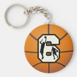 Number 6 Basketball and Players Keychain