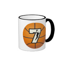 Number 7 Basketball and Player Coffee Mugs
