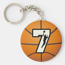 Number 7 Basketball and Player Key Chains