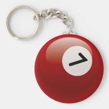NUMBER 7 BILLIARDS BALL KEYCHAINS