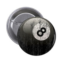 NUMBER 8 BILLIARDS BALL - ERODED AND AGED PIN