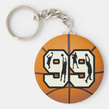 Number 99 Basketball Key Chains