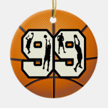 Number 99 Basketball Players Christmas Tree Ornaments