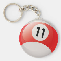 NUMBER ELEVEN BILLIARDS BALL KEY CHAIN