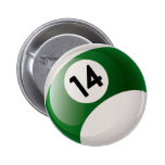 NUMBER FOURTEEN BILLIARDS BALL BUTTONS