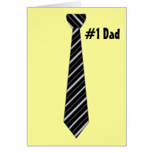 Number One #1 Dad Black Stripes Fake Tie Greeting Card