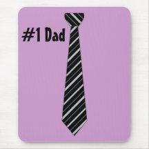Number One #1 Dad Black Stripes Fake Tie Mouse Mats