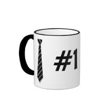 Number One #1 Dad Black Stripes Fake Tie Mug
