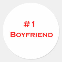 number one boyfriend round stickers
