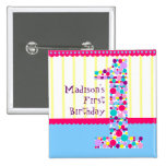 Number One, First Birthday Button