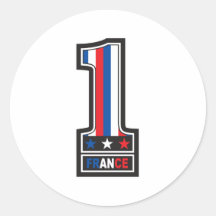 Number One France Round Stickers