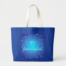 Number One Hairstylist Blue Stars Jumbo Tote Bag