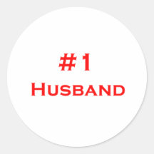 number one husband round stickers