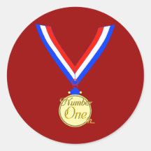 Number one medal winner gold golden stickers