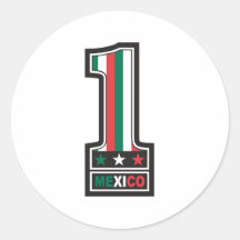 Number One Mexico Round Stickers