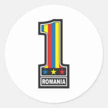 Number One Romania Round Sticker