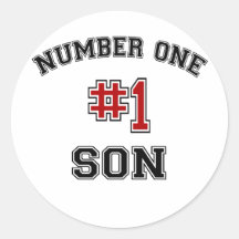 Number One Son Round Stickers
