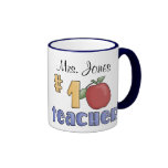 Number One Teacher, #1 Teacher Print Art Design Coffee Mug