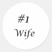 number one wife round stickers
