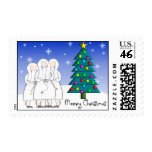 Nun Christmas Postage Stamps "Merry Christmas"