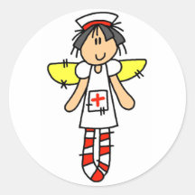 Nurse Angel Round Sticker