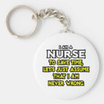 Nurse...Assume I Am Never Wrong Key Chains