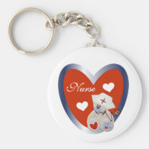 Nurse Bear With Heart T-shirts and Gifts Key Chains