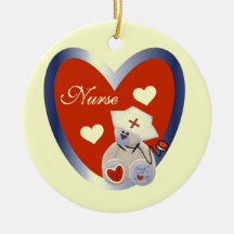 Nurse Bear With Heart T-shirts and Gifts Christmas Ornament