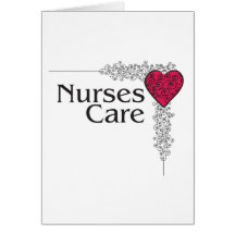 nurse care heart greeting card