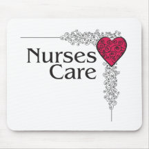 nurse care heart mouse pads