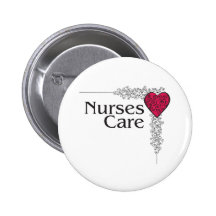 nurse care heart pinback buttons