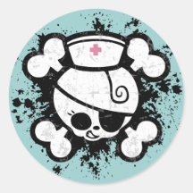 Nurse Dolly Splat Round Stickers