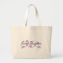Nurse Educator Pink Hearts Design Canvas Bag