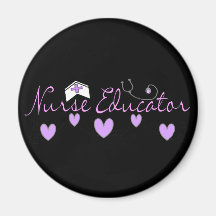 Nurse Educator Pink Hearts Design Fridge Magnet