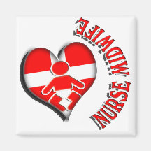 NURSE MIDWIFE HEART MEDICAL SYMBOL FRIDGE MAGNETS