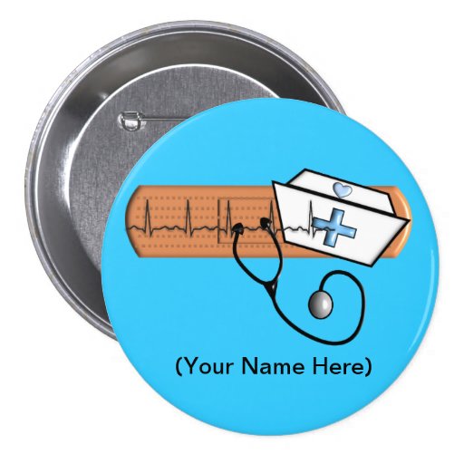 Nurse Name Badge (Add Your Name) BLUE Zazzle