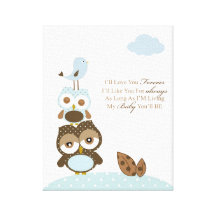 Nursery baby boy art- I will love you forever Canvas Prints