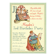 Nursery Rhyme Invitation - Little Piggy on back