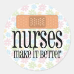 Nurses Make it Better, Bandage Round Stickers