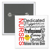 Nurses Recognition Collage:  National Nurses Week Buttons