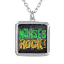 Nurses Rock, Orange and Green Fun Necklaces
